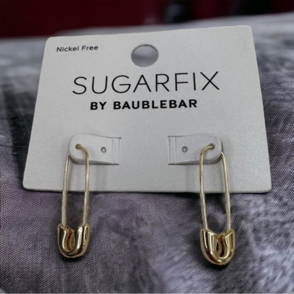 Sugarfix by Baublebar Gold Tone Safety Pin Threader Earrings - Picture 1 of 5